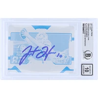 Justin Herbert Los Angeles Chargers Plaque d'impression Panini Prizm autographiée 2021 n° 7 n° 1/1 Beckett Fanatics Witnessed Authenticated 10 Card