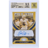 Justin Herbert Los Angeles Chargers Autographed 2022 Panini Certified Gold Etch #GT-JH #/10 BGS Authenticated 9.5/10 Card - 9.5,9,9.5,9.5 Subgrades