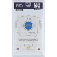 Carte Panini National Treasures Virtuoso #VSO-JHE #7/25 authentifiée 9/10 PSA autographiée par Justin Herbert des Los Angeles Chargers 2022