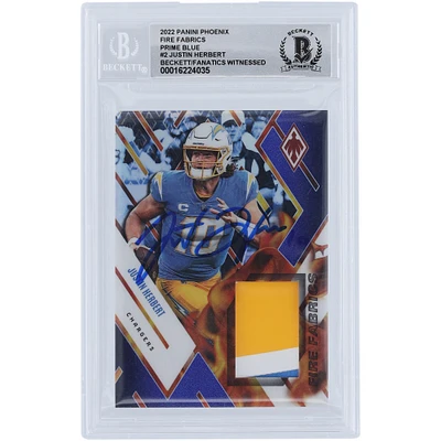 Justin Herbert Los Angeles Chargers Autographié Panini Phoenix Patch 2022 #FIRE-2 #/25 Beckett Fanatics Witnessed Authenticated 10 Card