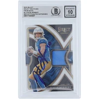 Justin Herbert Los Angeles Chargers Autographed 2022 Panini Select Select Swatches White Prizm Relic #SS-3 #/75 Beckett Fanatics Witnessed Authenticated 10 Card 