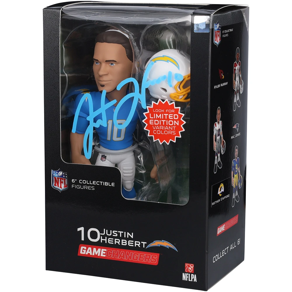 Figurine de 6 pouces dédicacée de Justin Herbert des Los Angeles Chargers, série 3, GameChangers