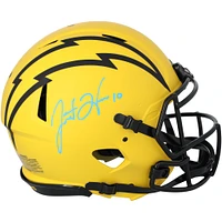 Casque authentique Riddell Rave Speed ​​autographié par Justin Herbert des Los Angeles Chargers