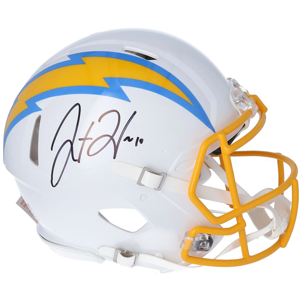 Casque authentique Riddell Speed autographié par Justin Herbert des Los Angeles Chargers