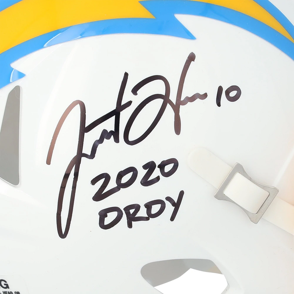 Justin Herbert Los Angeles Chargers Autographed Riddell Speed Mini Helmet with "2020 OROY" Inscription