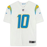 Maillot Nike blanc dédicacé par Justin Herbert des Los Angeles Chargers