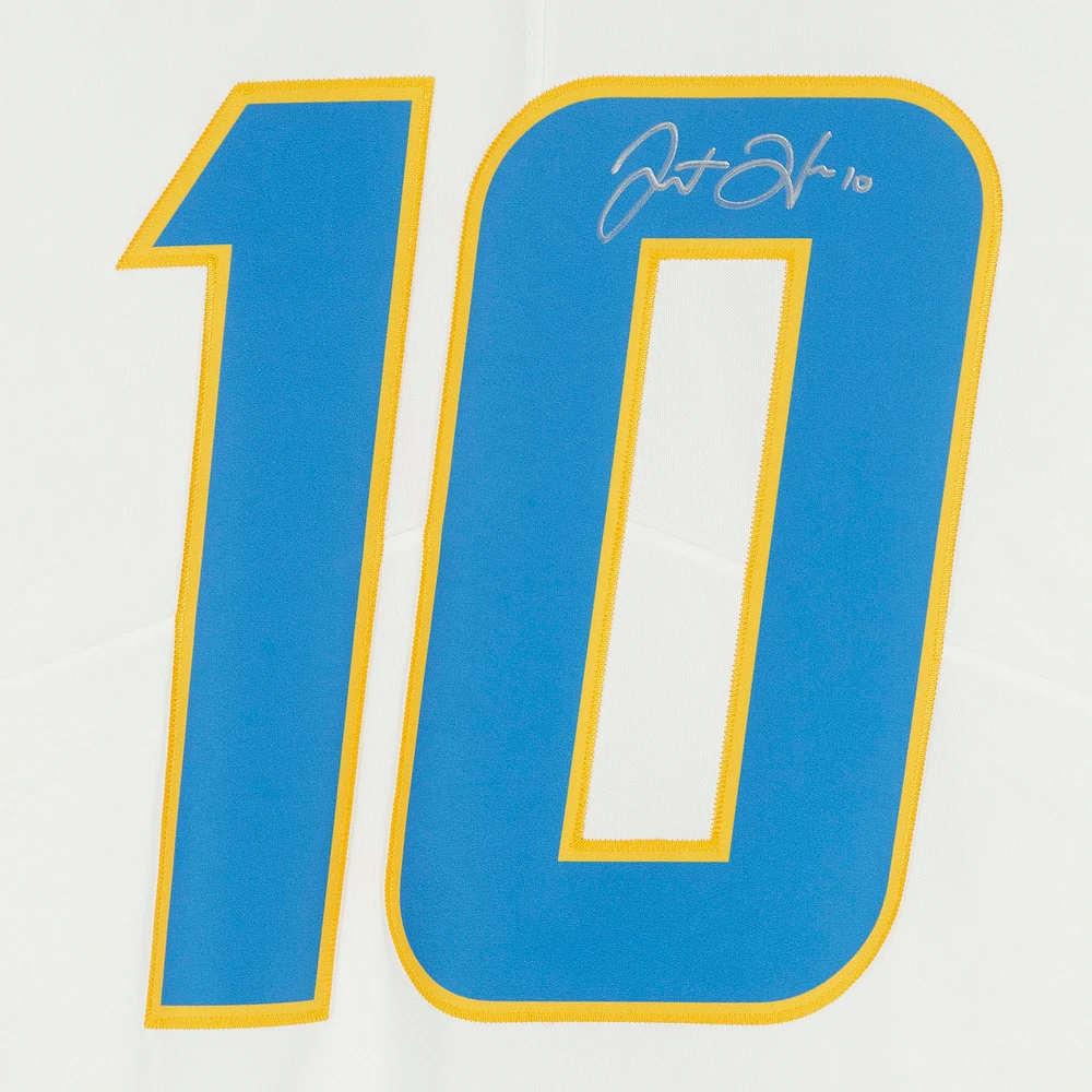 Maillot Nike blanc dédicacé par Justin Herbert des Los Angeles Chargers