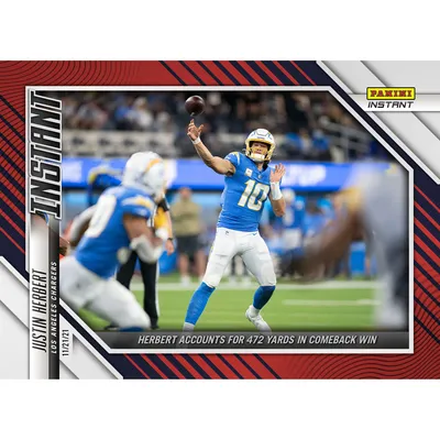 Justin Herbert Los Angeles Chargers Fanatics Exclusive Parallel Panini Instant NFL Week 11 Accounts for 472 Yards in Comeback Win Single Trading Card - Limited Edition of 99