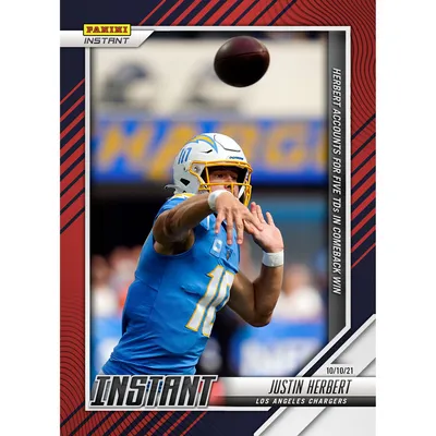 Justin Herbert Los Angeles Chargers Fanatics Exclusive Parallel Panini Instant NFL Week 5 400+ Yards and 5 Touchdowns Single Trading Card - Limited Edition of 99