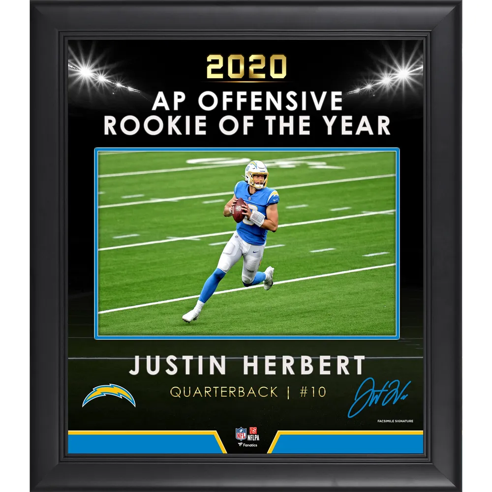 Justin Herbert Autographed and Framed Los Angeles Chargers Jersey