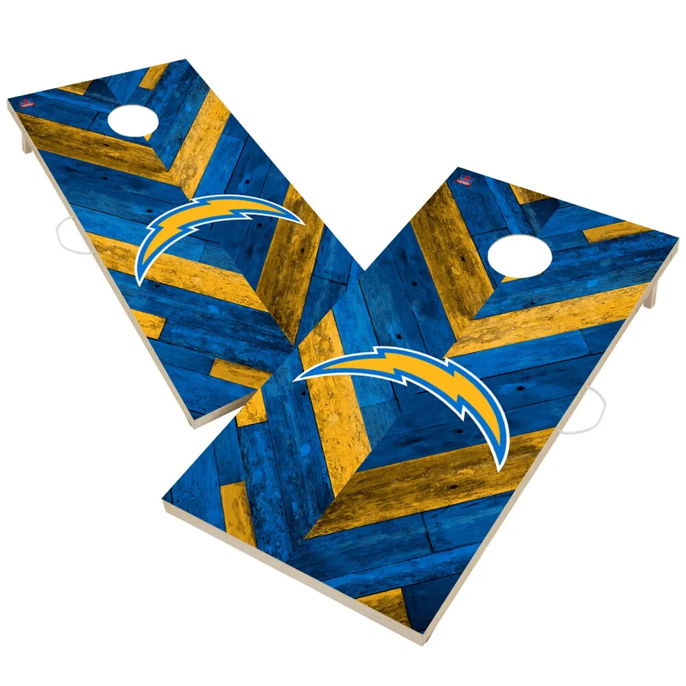 Lids Los Angeles Chargers 2' x 4' Herringbone Design Cornhole Set