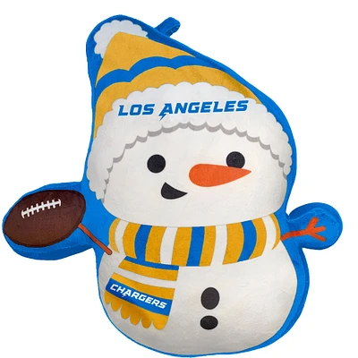 Los Angeles Chargers Holiday Bonhomme de neige en peluche Oreiller