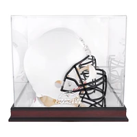 Vitrine de présentation du logo de l'équipe des Los Angeles Chargers en acajou avec dos miroir