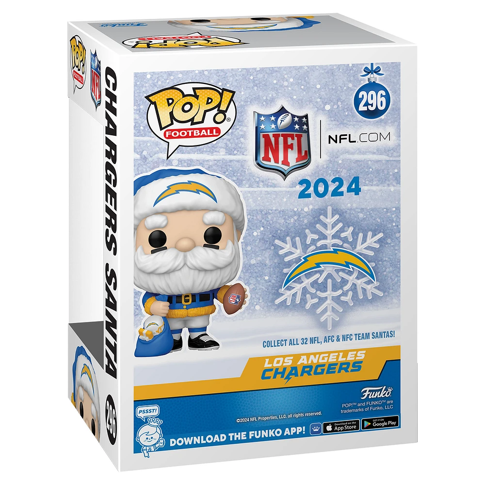 Figurine en vinyle exclusive Fanatics 2024 du Père Noël des Chargers de Los Angeles Funko Pop!