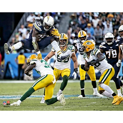 Melvin Gordon Los Angeles Chargers Unsigned Horizontal Hurdle Photograph