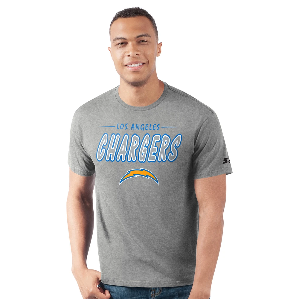 Men's Starter  Heather Gray Los Angeles Chargers Prime Time T-Shirt