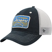 Men's '47 Black/Natural Los Angeles Chargers  Five Point Trucker Clean Up Adjustable Hat