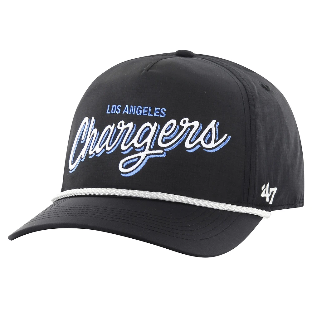 Men's '47 Black Los Angeles Chargers Fairway Hitch brrr Adjustable Hat