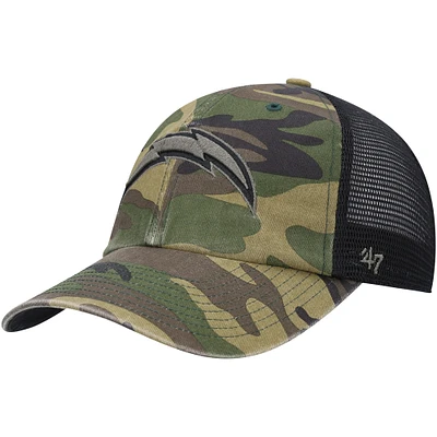 Men's '47 Camo Los Angeles Chargers Branson Clean Up Trucker Hat