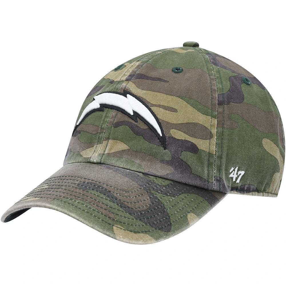 Casquette réglable '47 Los Angeles Chargers Woodland Clean Up Camo pour homme