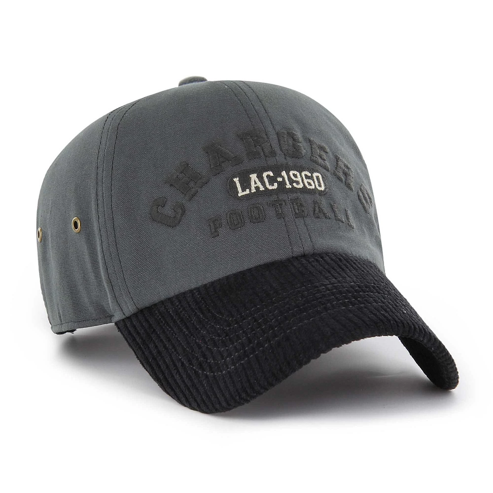 Casquette ajustable Ridgeway Clean Up des Chargers de Los Angeles '47 anthracite pour hommes