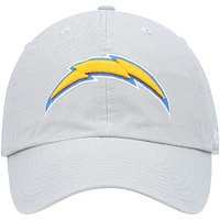 Men's '47 Gray Los Angeles Chargers Clean Up Adjustable Hat