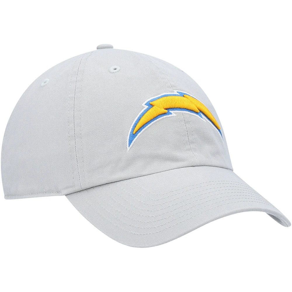 Men's '47 Gray Los Angeles Chargers Clean Up Adjustable Hat