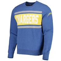 Men's '47 Heathered Blue Los Angeles Chargers Bypass Tribeca Pullover Sweatshirt