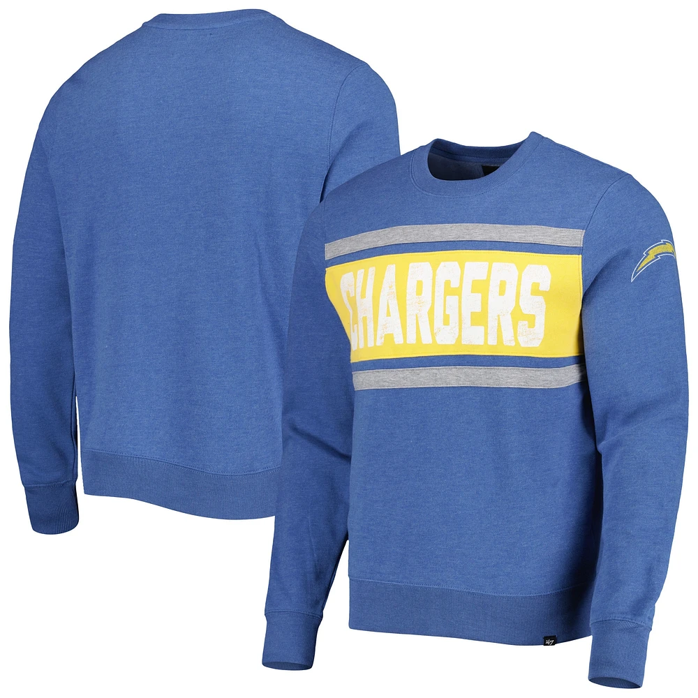 Sweat à capuche Los Angeles Chargers Bypass Tribeca '47 bleu chiné pour homme