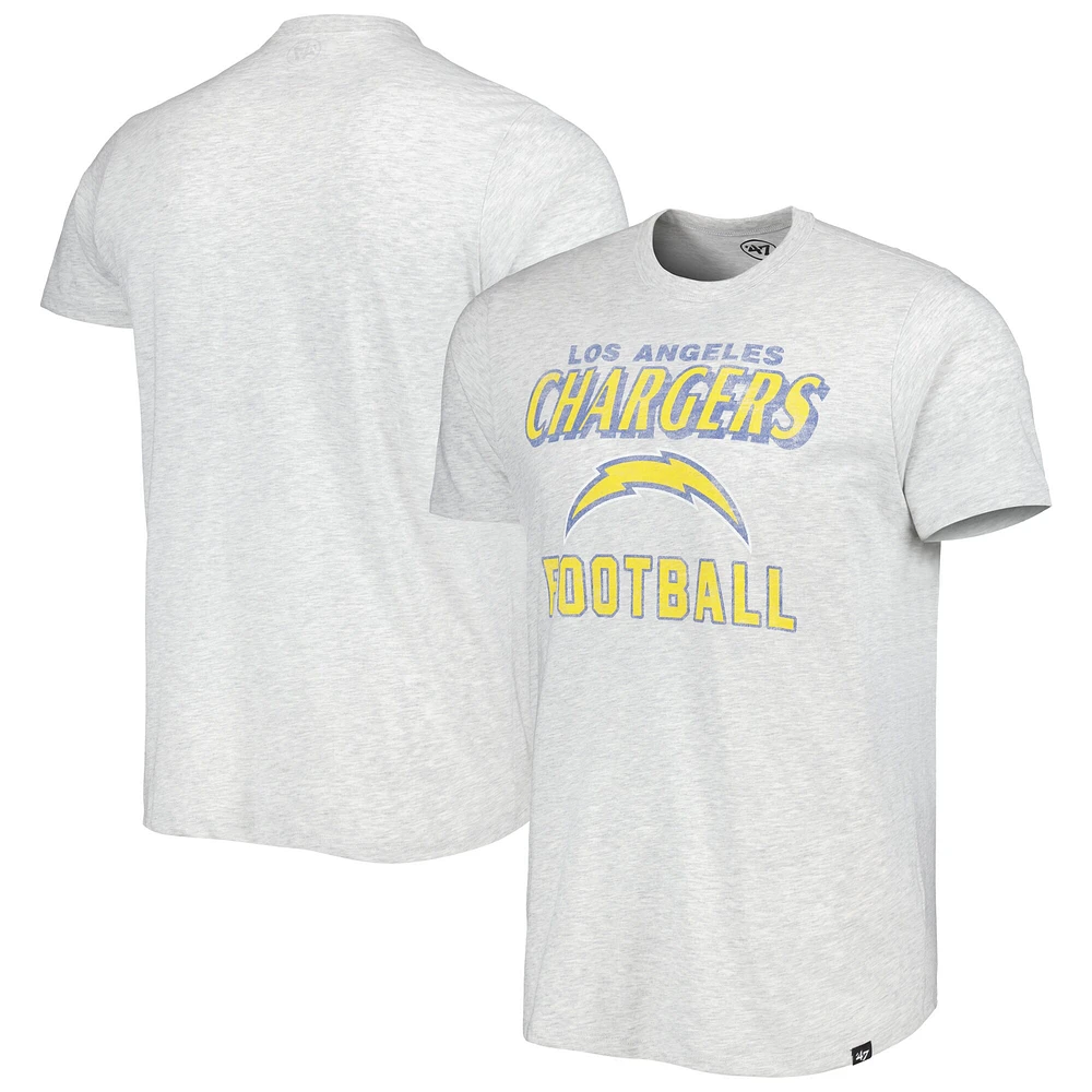 Men's '47 Heathered Gray Los Angeles Chargers Dozer Franklin Lightweight T-Shirt