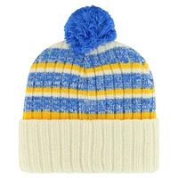 Bonnet en tricot à revers Tavern '47 Natural Los Angeles Chargers pour hommes avec pompon