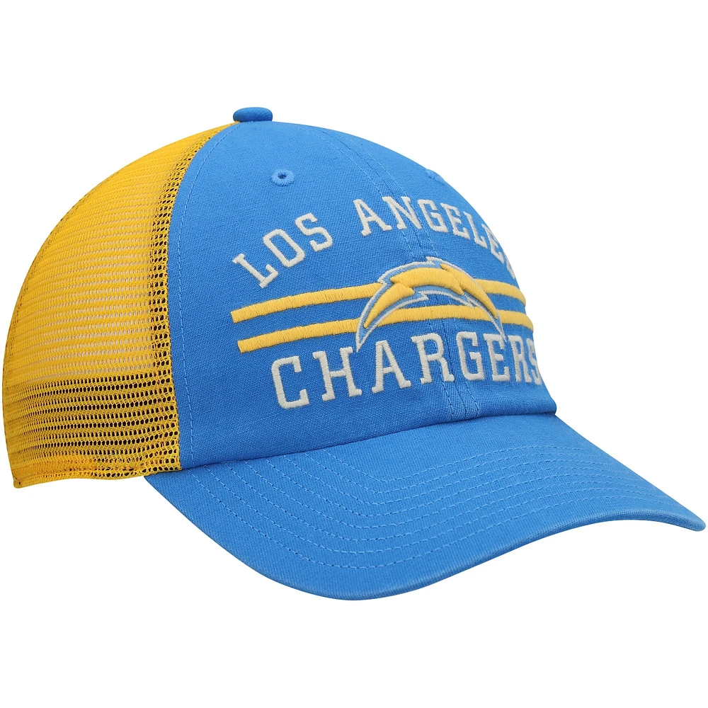 Casquette '47 Powder Blue/Gold Los Angeles Chargers Highpoint Trucker Clean Up Snapback pour homme