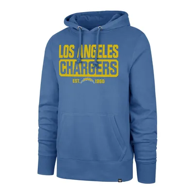 Sweat à capuche enfiler Headline Los Angeles Chargers Box Out '47 bleu poudré pour homme