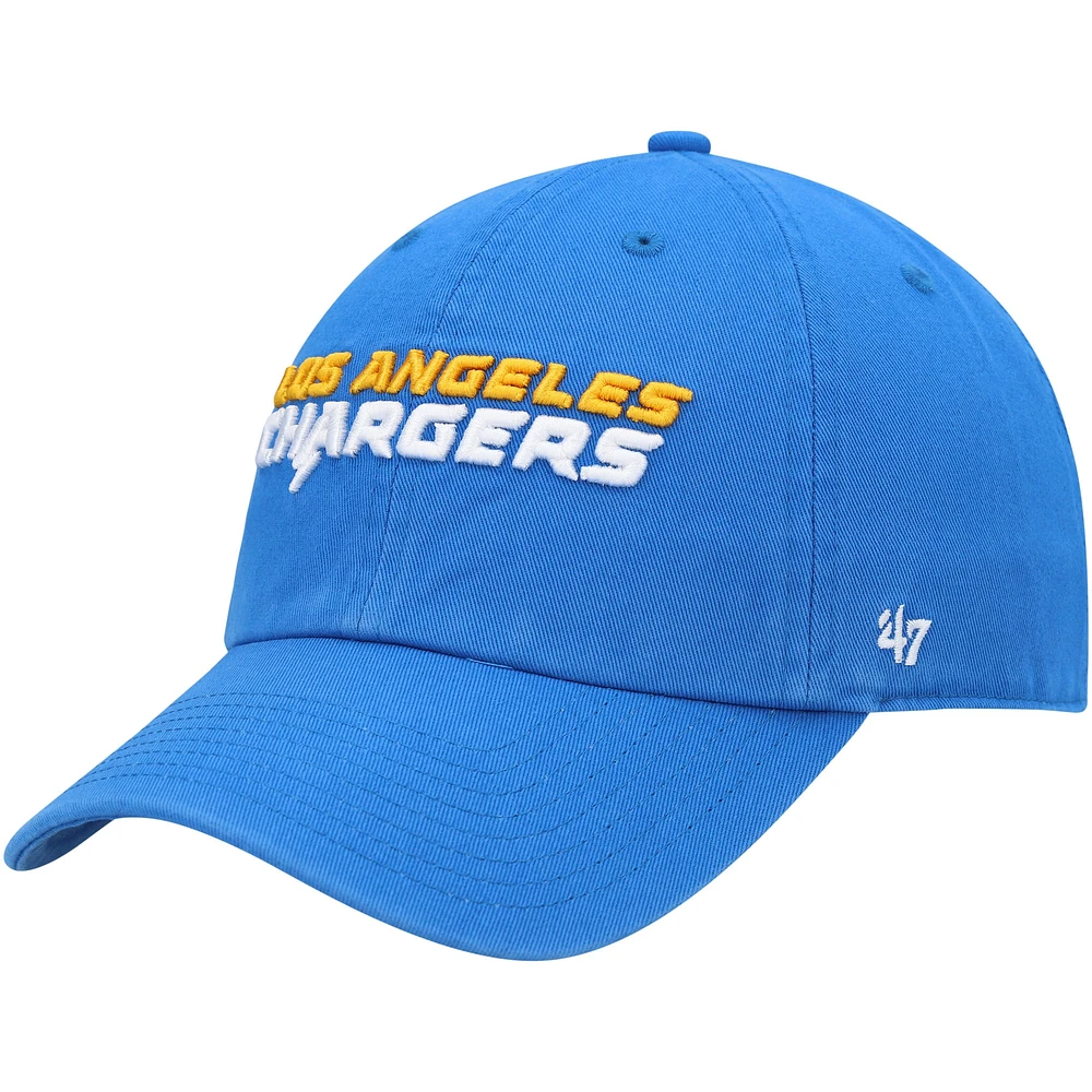 Casquette réglable '47 Powder Blue Los Angeles Chargers Clean Up Script pour homme