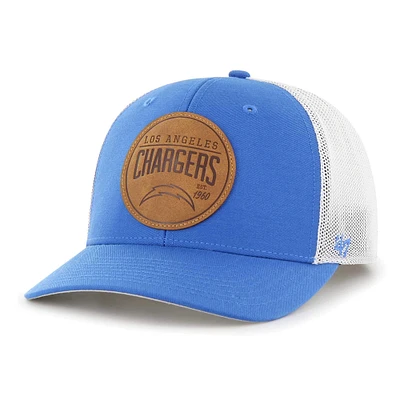 Casquette flexible en cuir bleu Los Angeles Chargers '47 pour hommes