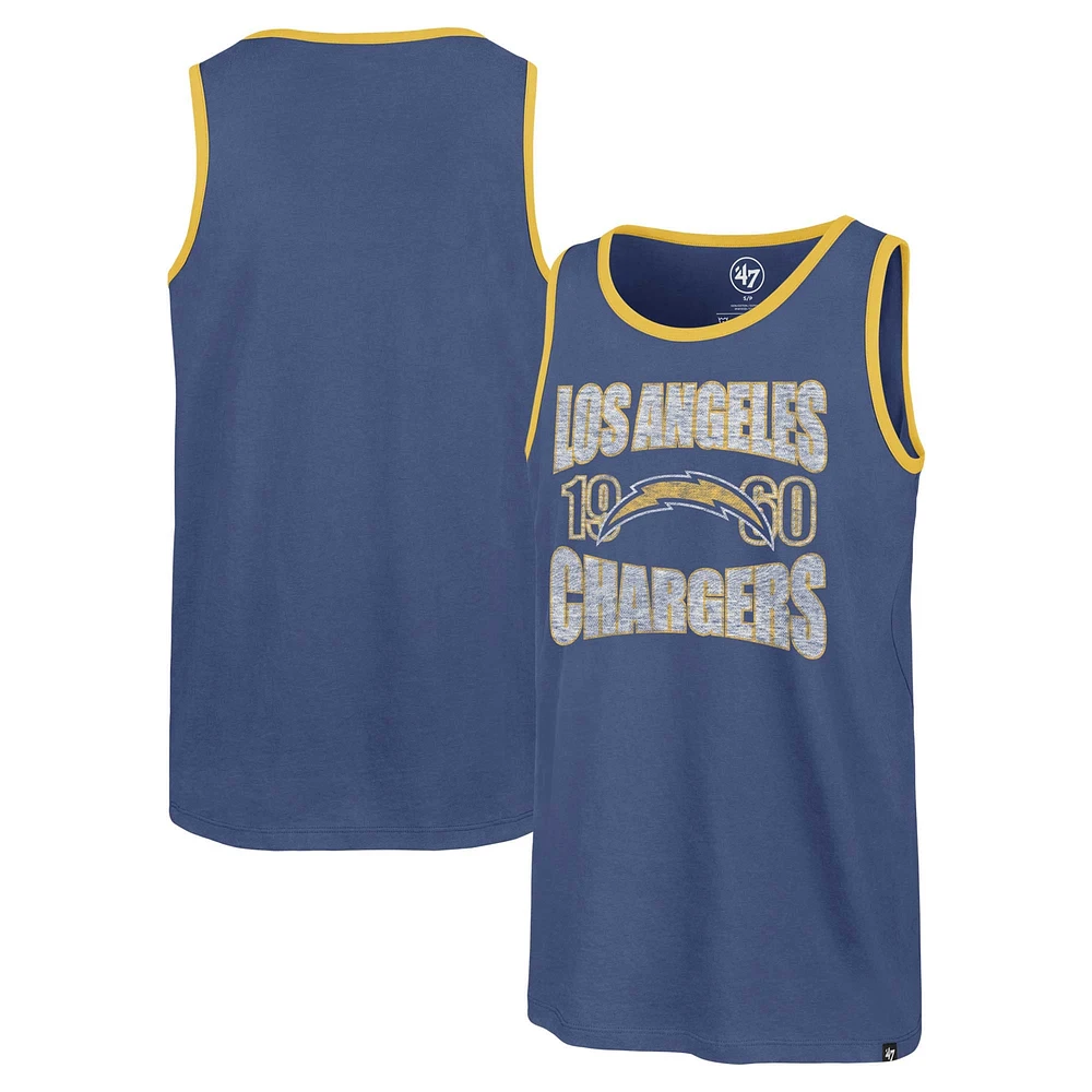 Men's '47 Royal Los Angeles Chargers Upload Franklin Tank Top