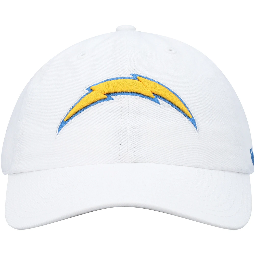 Casquette réglable Clean Up Los Angeles Chargers '47 blanche pour homme