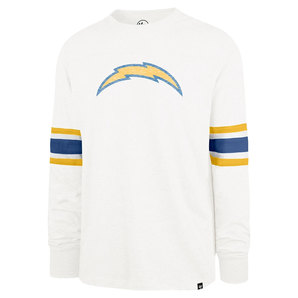 Men's '47 White Los Angeles Chargers Gridiron Premier Brex Long Sleeve T-Shirt