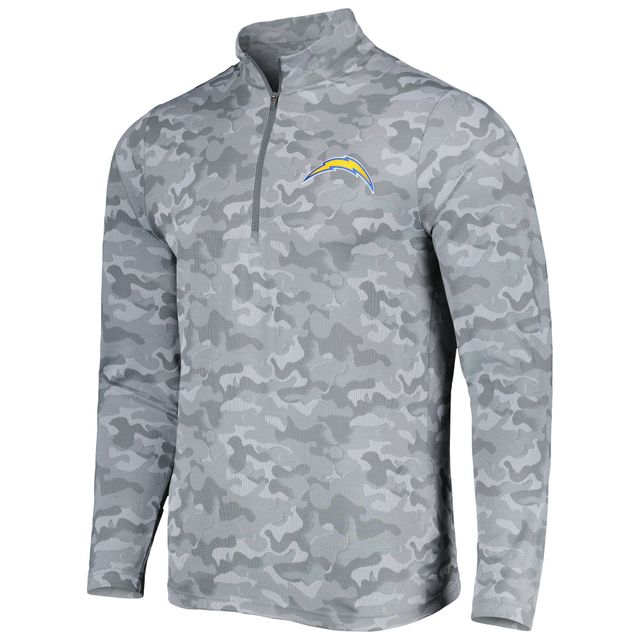 Sweat-shirt à fermeture éclair quart de tour pour homme, gris Antigua, Los Angeles Chargers Brigade