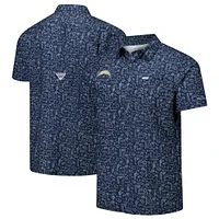 Chemise boutonnée Columbia PFG bleu marine Los Angeles Chargers Super Slack Tide Omni-Wick pour homme