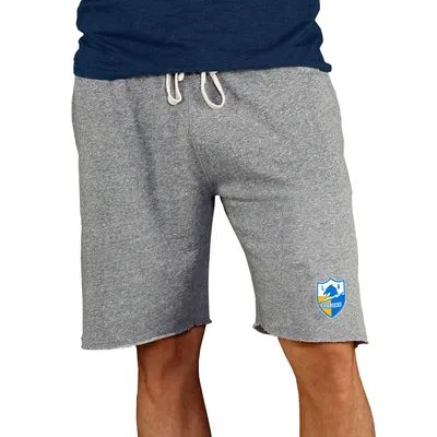 Los Angeles Chargers Concepts Sport Throwback Logo Mainstream Terry Shorts - Gray