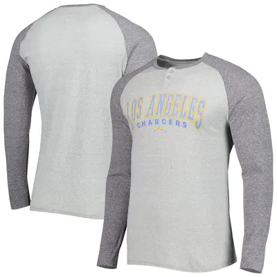 Las Vegas Raiders NFL Mens Team Logo Gray Long Sleeve Henley