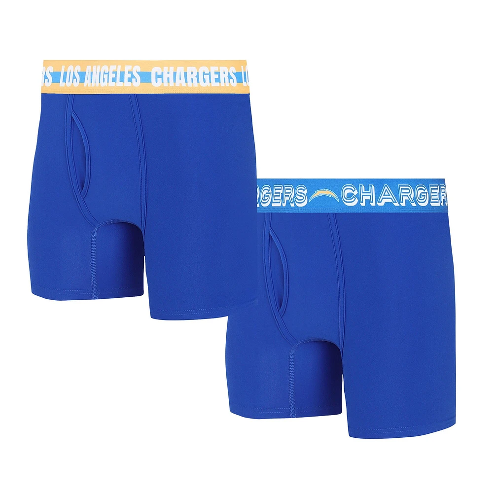 Lot de deux boxers Concepts Sport Los Angeles Chargers en tricot jauge pour hommes