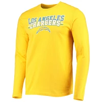 Men's Concepts Sport Powder Blue/Gold Los Angeles Chargers Meter Long Sleeve T-Shirt & Pants Sleep Set