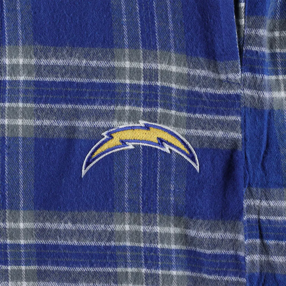 Pyjama en flanelle Los Angeles Chargers Big & Tall Concepts Sport pour homme, bleu poudré/gris