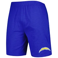 Ensemble de nuit T-shirt et short Los Angeles Chargers Downfield Concepts Sport pour homme, bleu roi/blanc