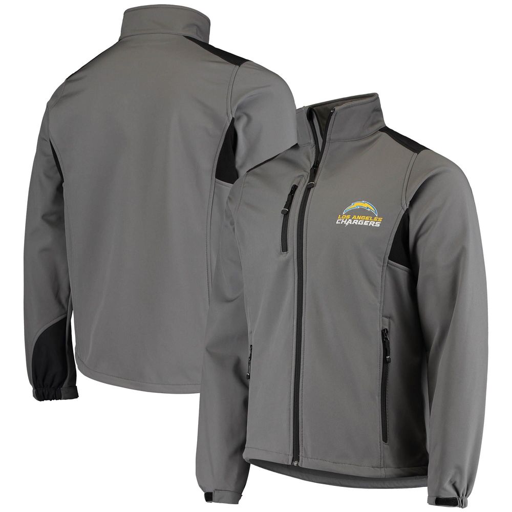 Men's Dunbrooke Charcoal Los Angeles Chargers Circle Softshell Fleece Full-Zip Jacket