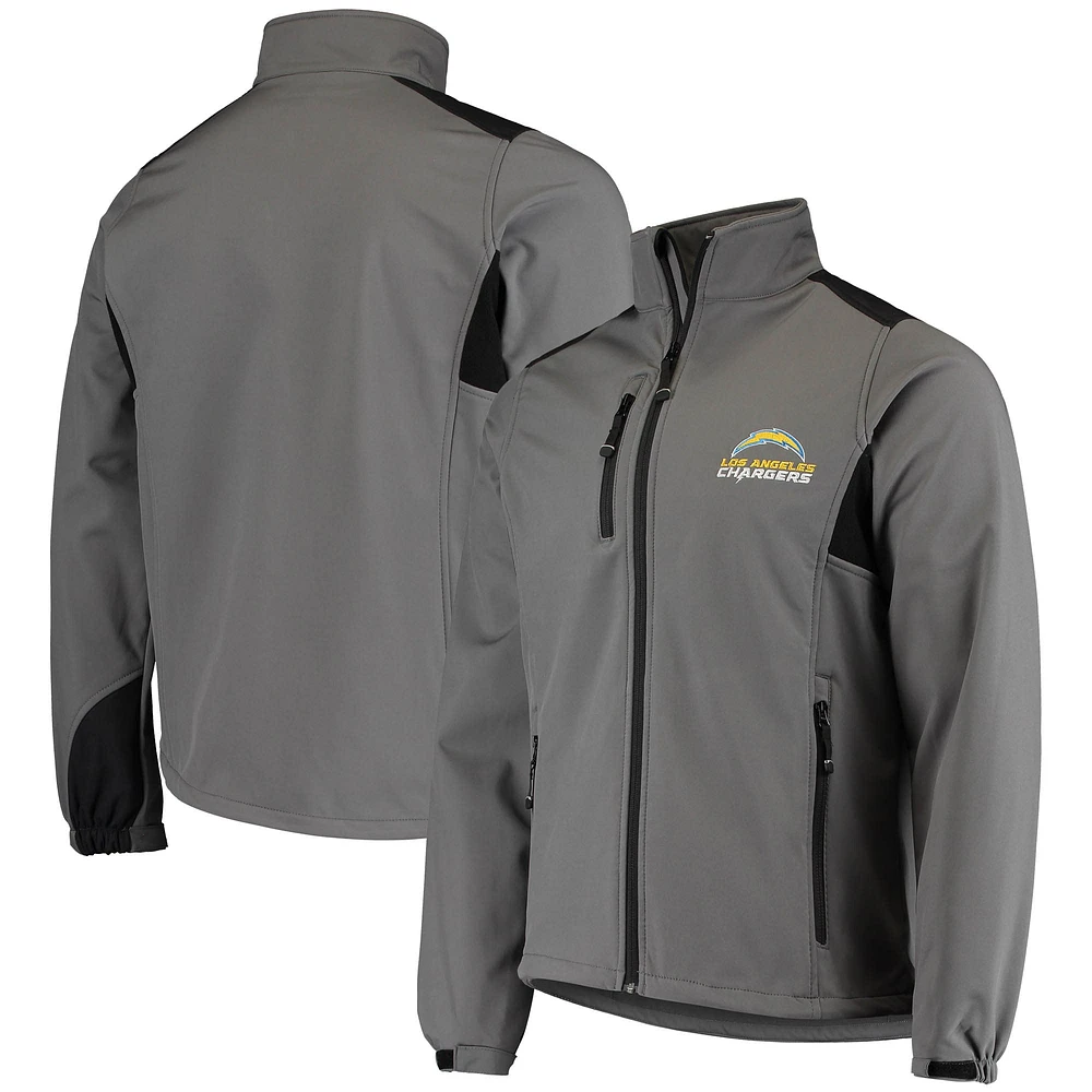 Blouson à fermeture éclair intégrale Dunbrooke Charcoal Los Angeles Chargers Circle pour homme