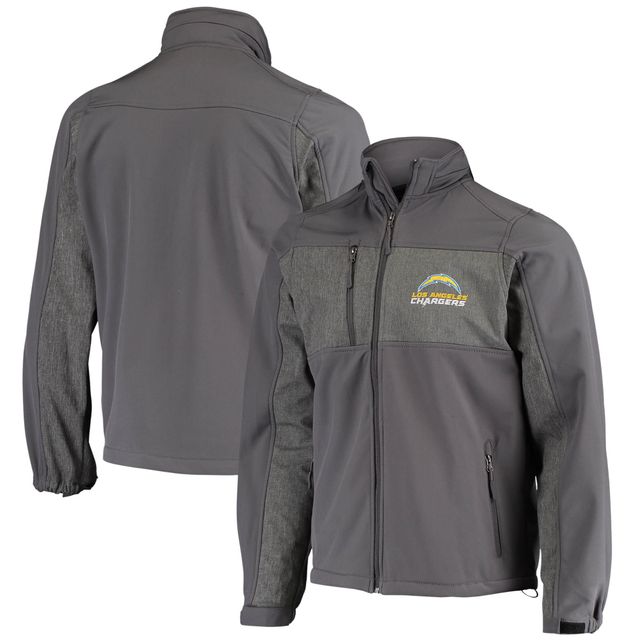 Dunbrooke Graphite Los Angeles Chargers Circle Zephyr Softshell Veste entièrement zippée pour homme