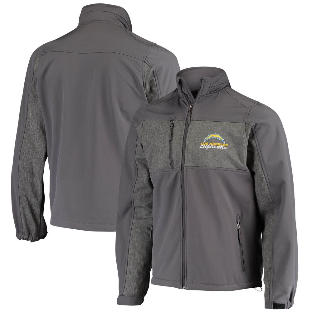 Men's Dunbrooke Graphite Los Angeles Chargers Circle Zephyr Softshell Full-Zip Jacket